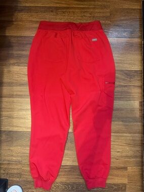 Bright Red Cargo Jogger Pants